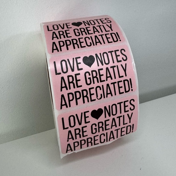 Thank You love notes are greatly appreciated thank you stickers (100 pack) - Picture 7 of 8